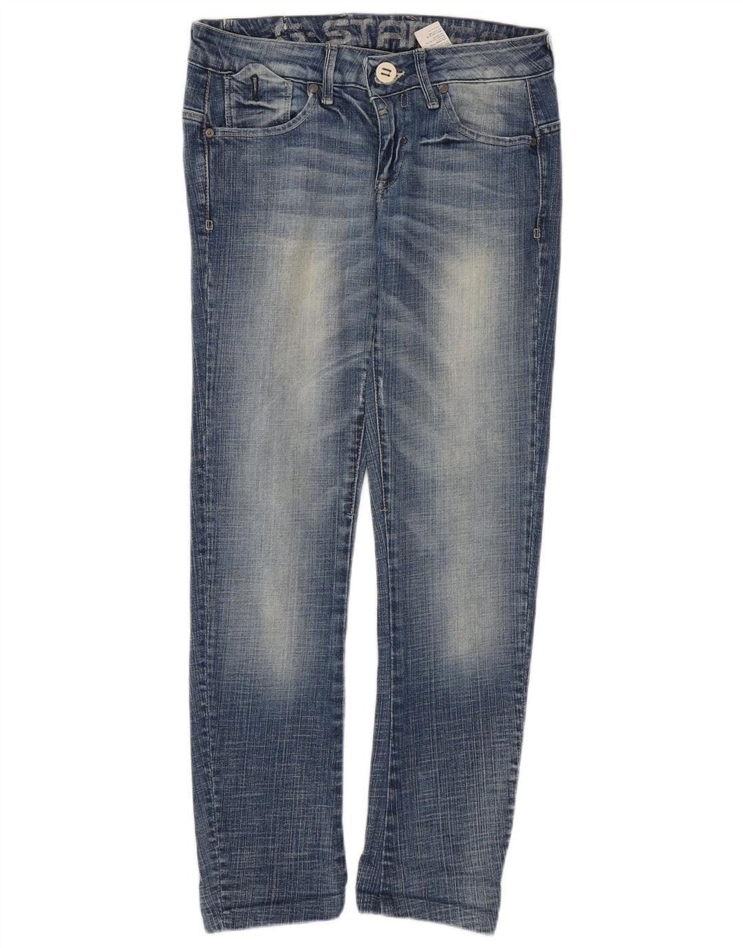 G-STAR Dame Acid Wash Slim Jeans W28 L26 Blå Bomuld