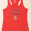 GENUINE MERCHANDISE Womens Graphic Vest Top UK 16 Large Red Vintage Genuine Merchandise and Second-Hand Genuine Merchandise from Messina Hembry 