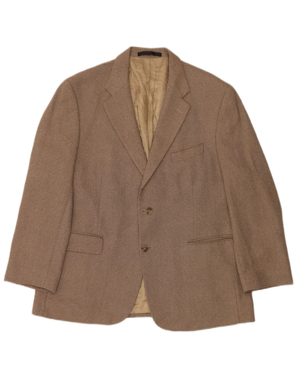 Marks & Spencer Mens 2 Button Blazer Jacket UK 44 XL Beige New Wool