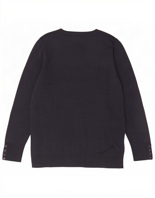Marks & Spencer Dame V-hals sweater UK 16 Large Navy Blue