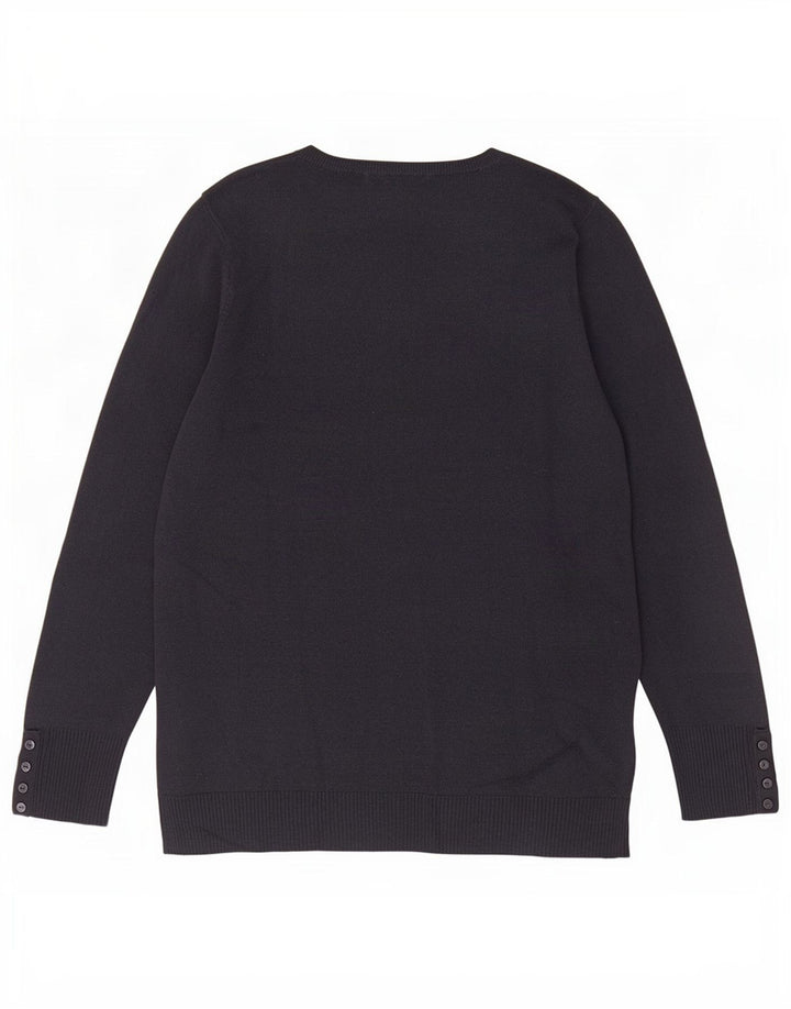 Marks & Spencer Dame V-hals sweater UK 16 Large Navy Blue