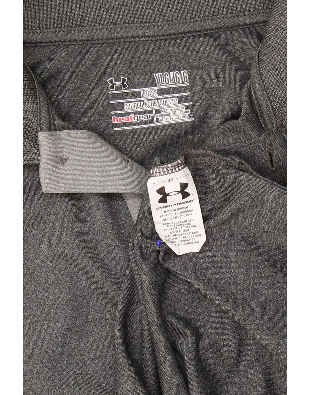 Under Armour Boys Heat Gear Polo Shirt 11-12 Years Large Grå Polyester