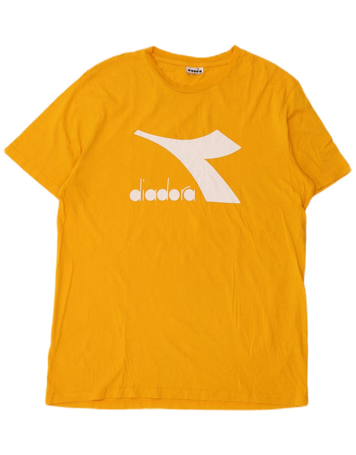 Diadora Herre Grafisk T-Shirt Top Stor Gul