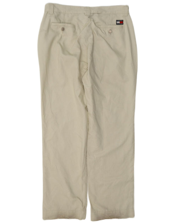 Tommy Hilfiger Lige Chinobukser til mænd W36 L34 Grøn polyester