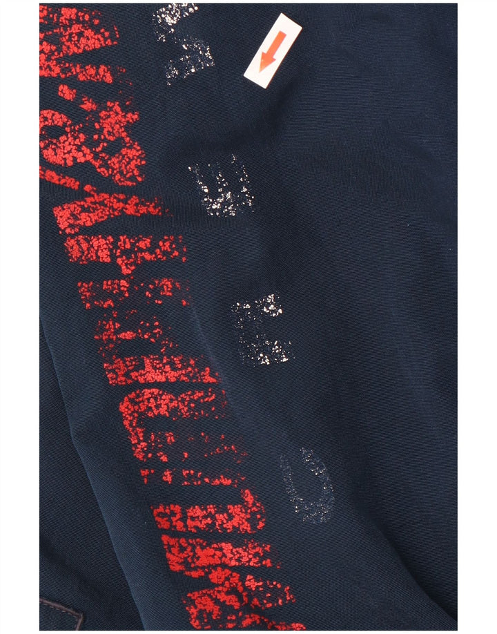 MURPHY & NYE Grafisk bomberjakke til mænd UK 40 Stor marineblå polyester