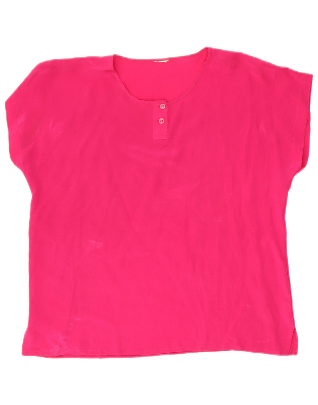 Vintage Dame Bluse Top UK 16 Large Pink Silk