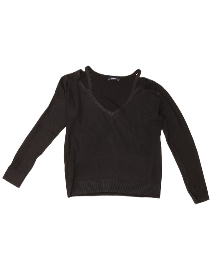 Zara Dame Top Langærmet Medium Sort