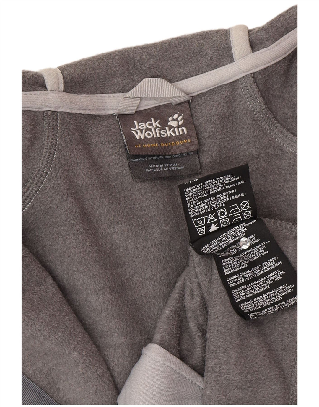 Jack Wolfskin Dame Hættetrøje Sweater UK 14/16 Stor Grå Polyester