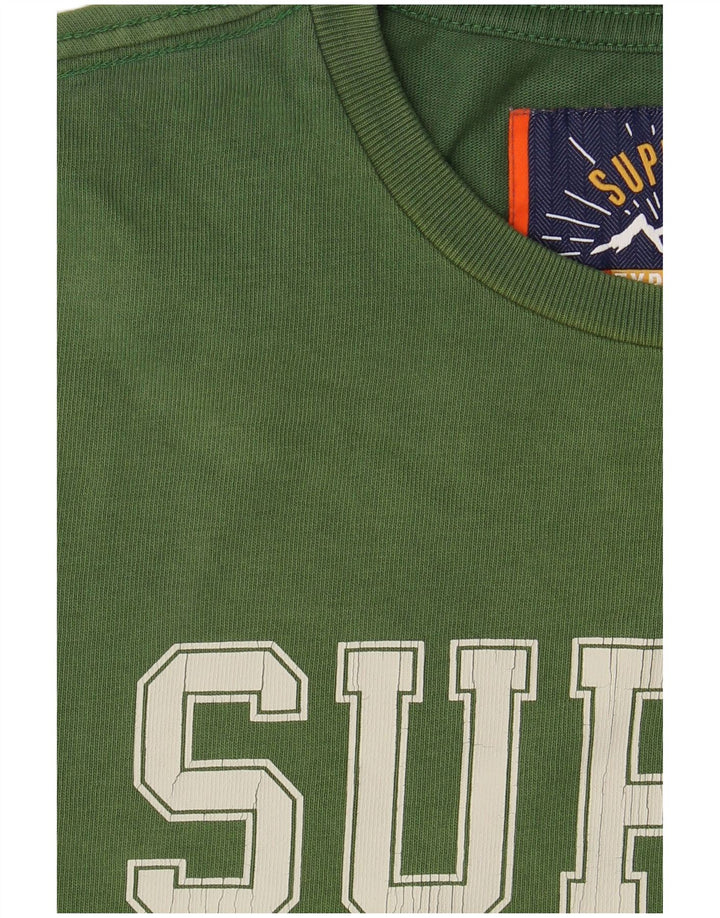 SUPERDRY Herre grafisk T-shirt Top Lille grøn bomuld