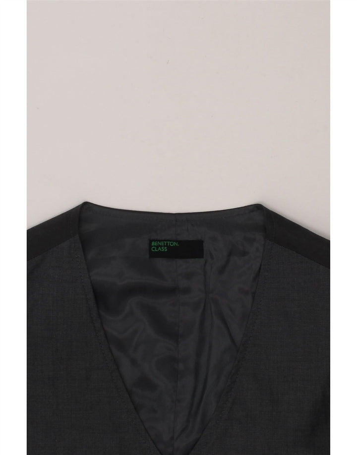 BENETTON Boys Waistcoat 11-12 Years 2XL Grey Cotton Vintage Benetton and Second-Hand Benetton from Messina Hembry 