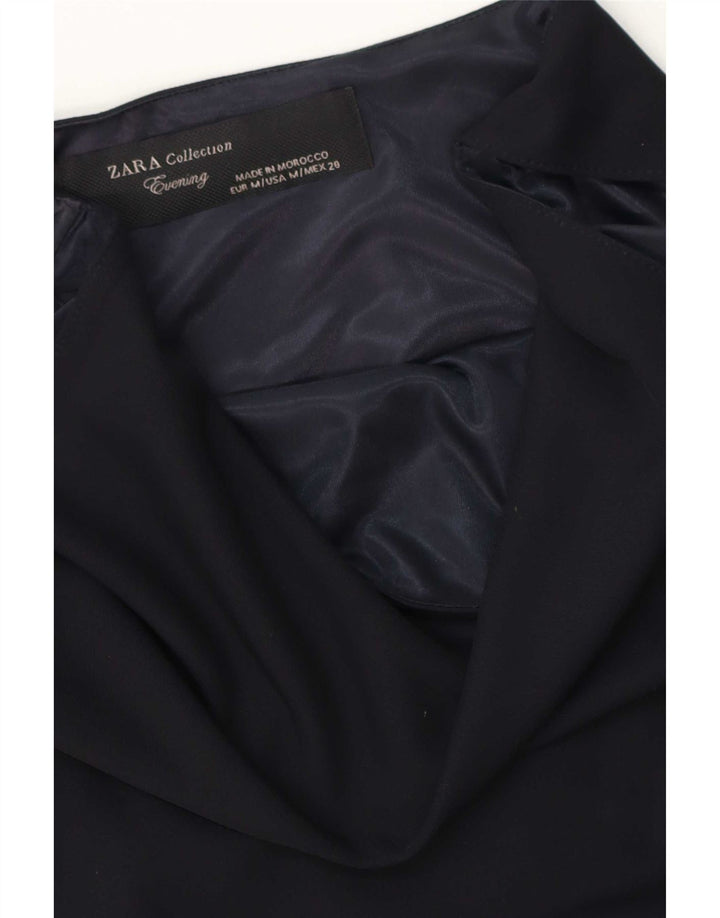 Zara Kvinders Ærmeløs Skede Kjole UK 14 Medium Navy Blue