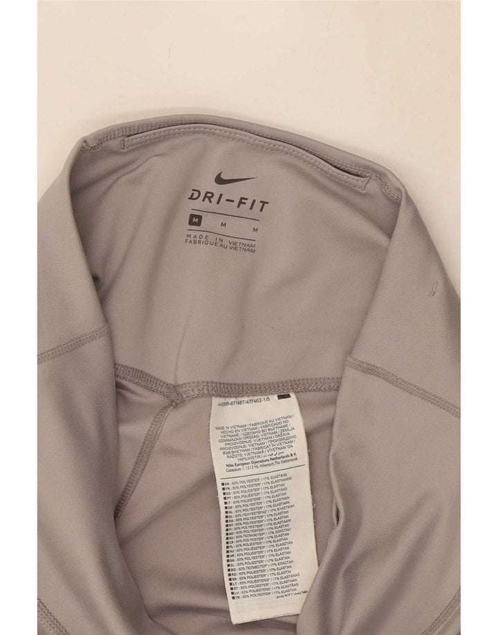 Nike Dame Dri Fit Grafiske Leggings UK 12 Medium Grey Polyester