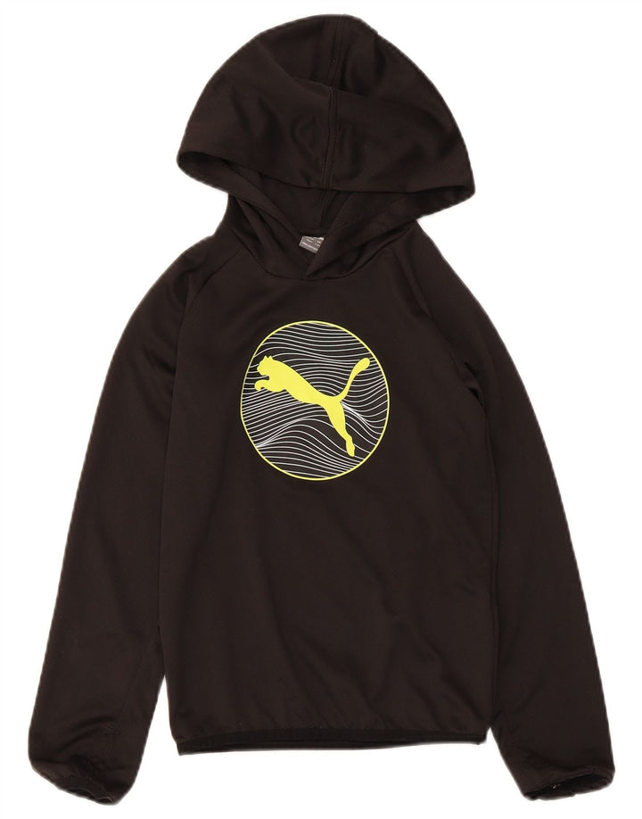 Puma drenge grafisk hættetrøje 7-8 år XS sort polyester