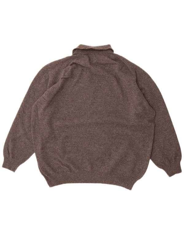 Walbusch Herre Studio Pitti Polo Neck Jumper Sweater 2XL Grå Virgin Wool