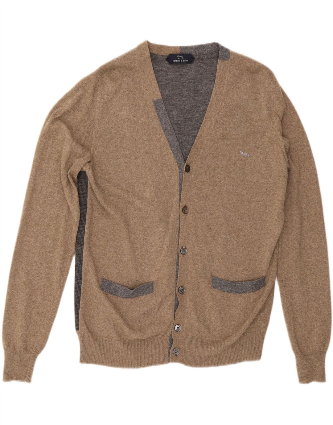 HARMONT & BLAINE cardigan sweater til kvinder UK 10 Lille brun farveblok