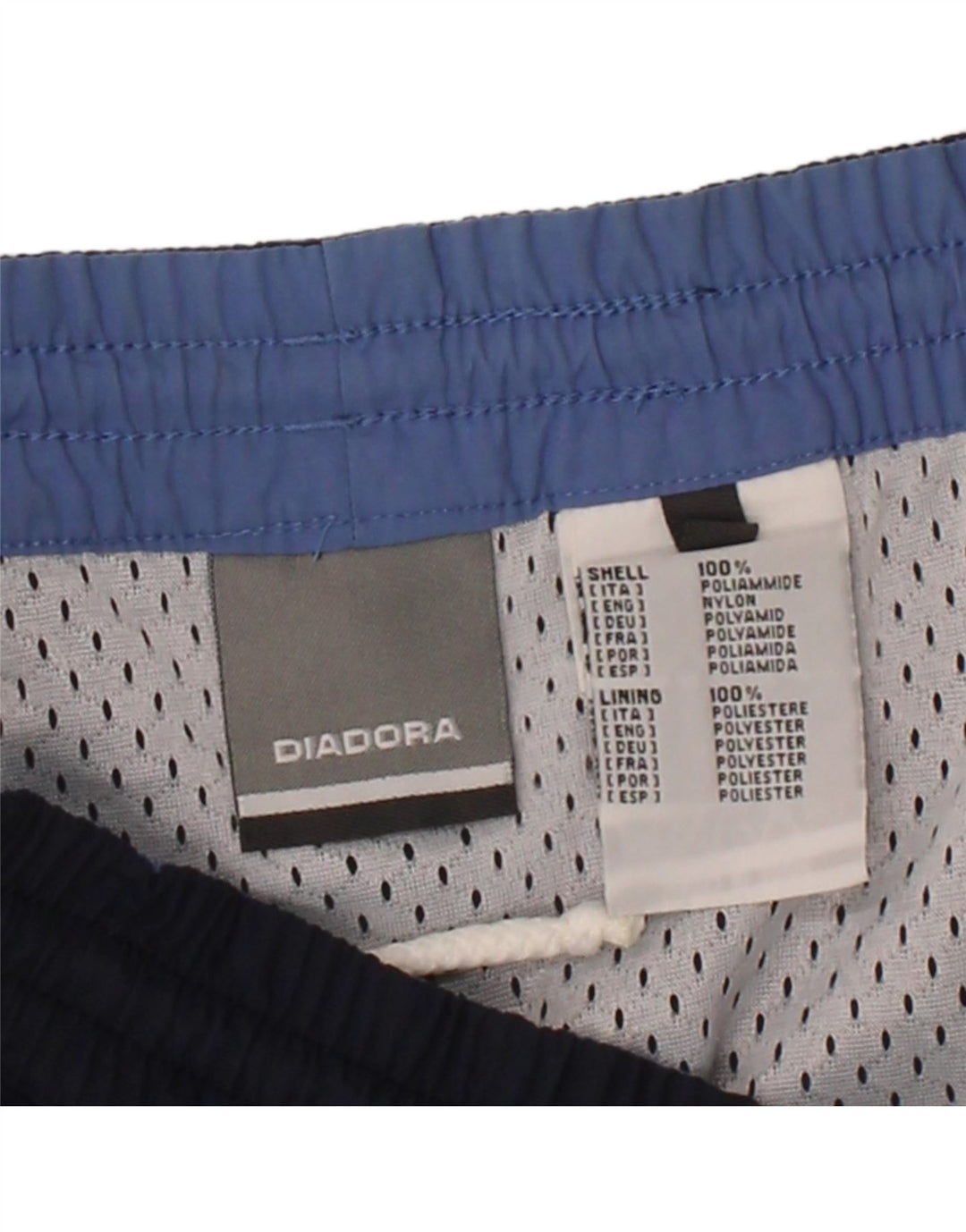 DIADORA Mens Sport Shorts Large  Navy Blue Colourblock Polyamide