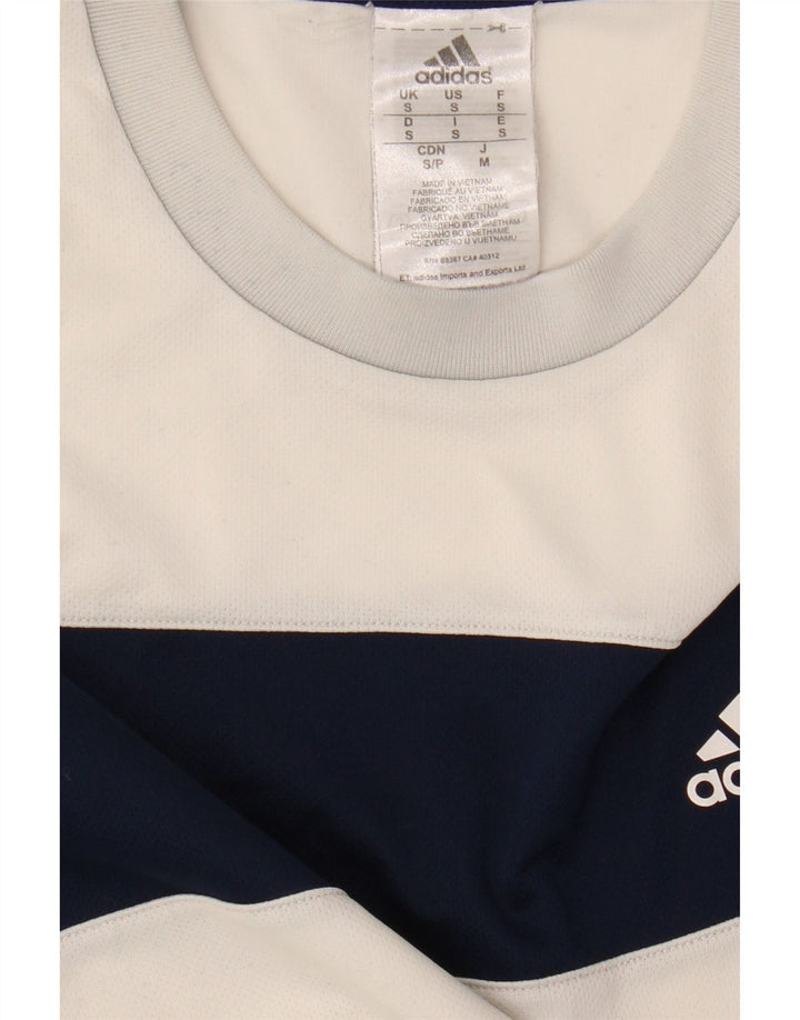 ADIDAS Tennis T-Shirt Top Lille hvid Colourblock Polyester
