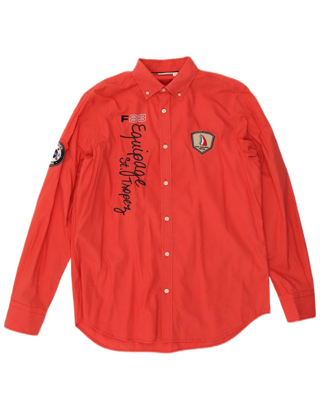 SLAM Mens ST. Tropez Graphic Shirt Medium Red Cotton