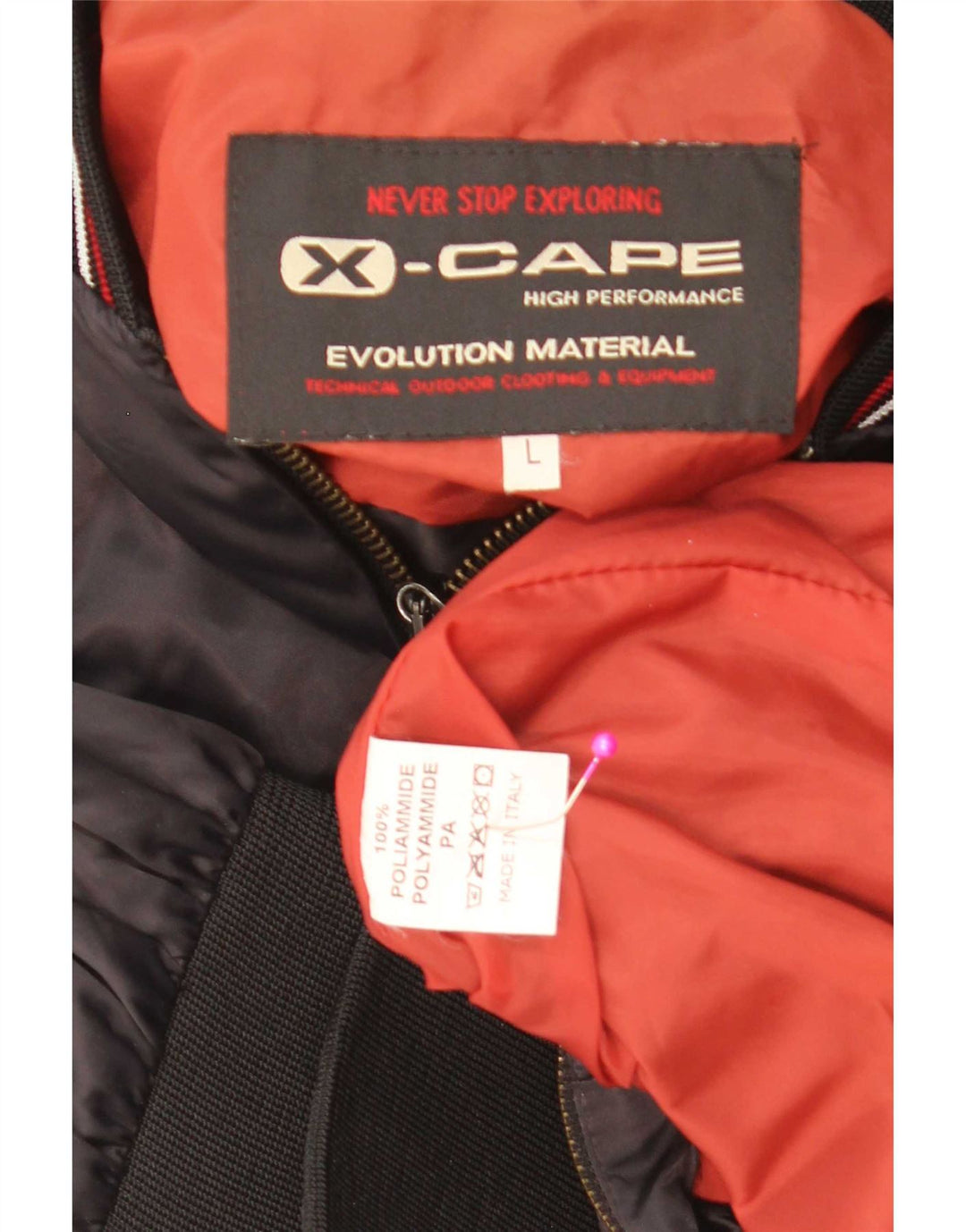 X-Cape Herre Graphic Bomber Jacket UK 40 Large Black Colourblock Polyamid