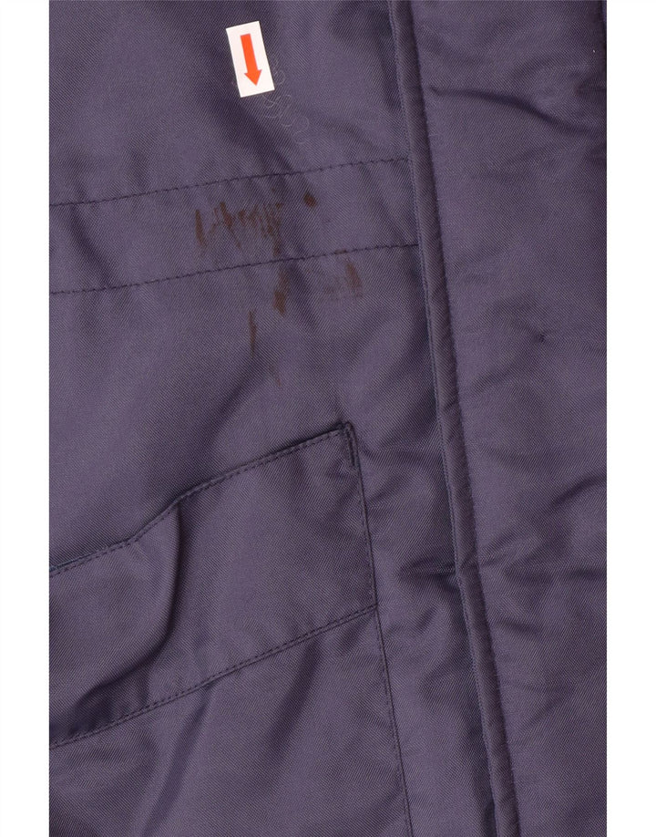 UMBRO Polstret frakke med hætte til mænd UK 38 Medium Navy Blue Colourblock Nylon