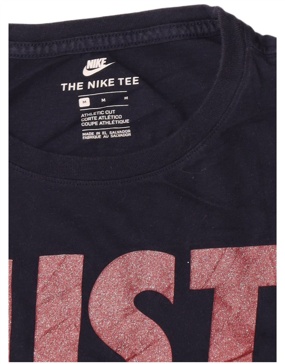 Nike Herre Athletic Cut Grafisk T-Shirt Top Medium Navy Blue