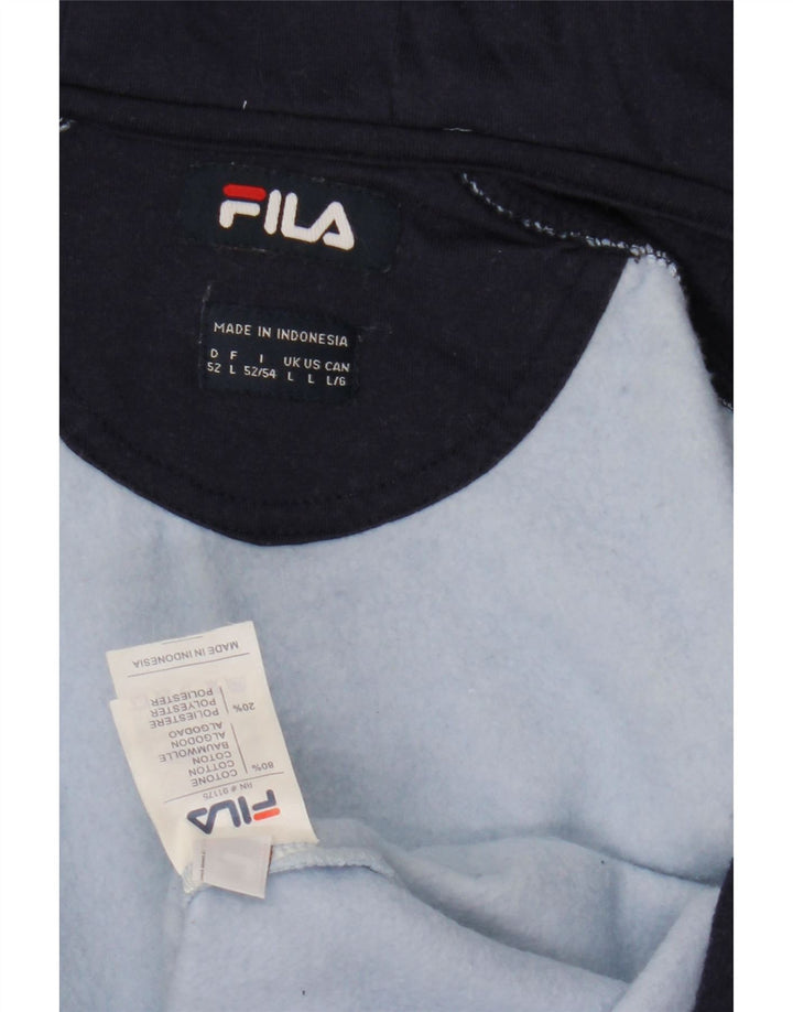 Fila Hættetrøje med lynlås til mænd Large Blue Colourblock Bomuld