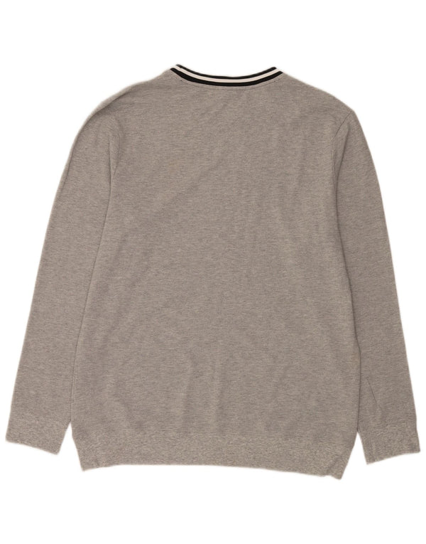 Calvin Klein Herre grafisk rund hals sweater stor grå stribet