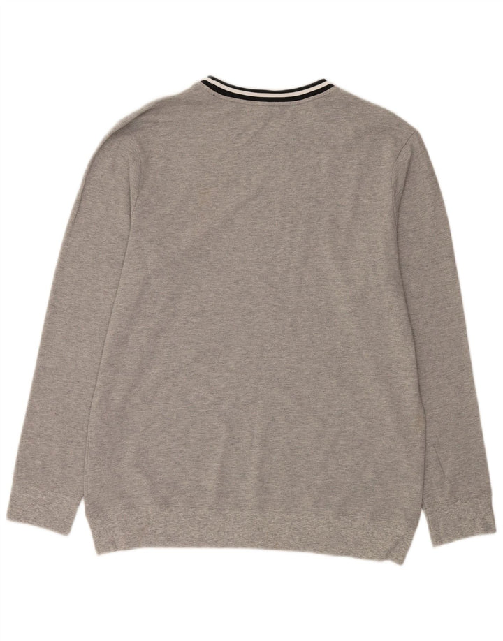 Calvin Klein Herre grafisk rund hals sweater stor grå stribet
