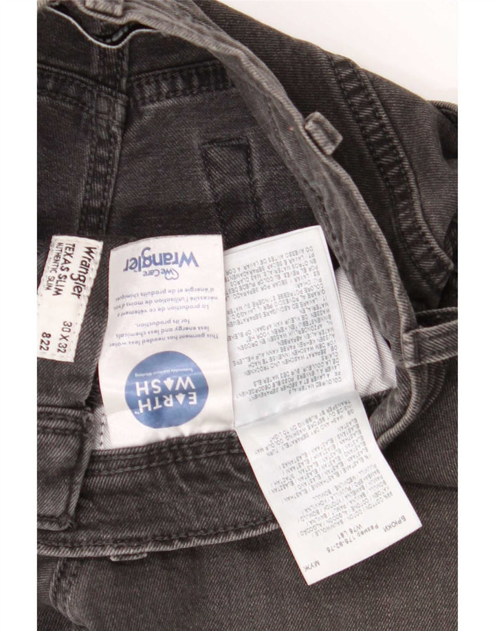 Wrangler Herre Texas Slim Jeans W30 L32 Grå Bomuld