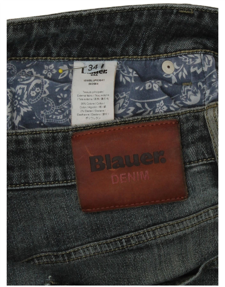 Blauer Herre Slim Jeans W34 L34 Blå Bomuld