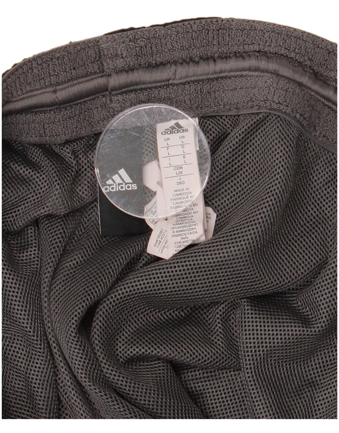 ADIDAS grafiske sportsshorts til mænd, store grå farveblok polyester