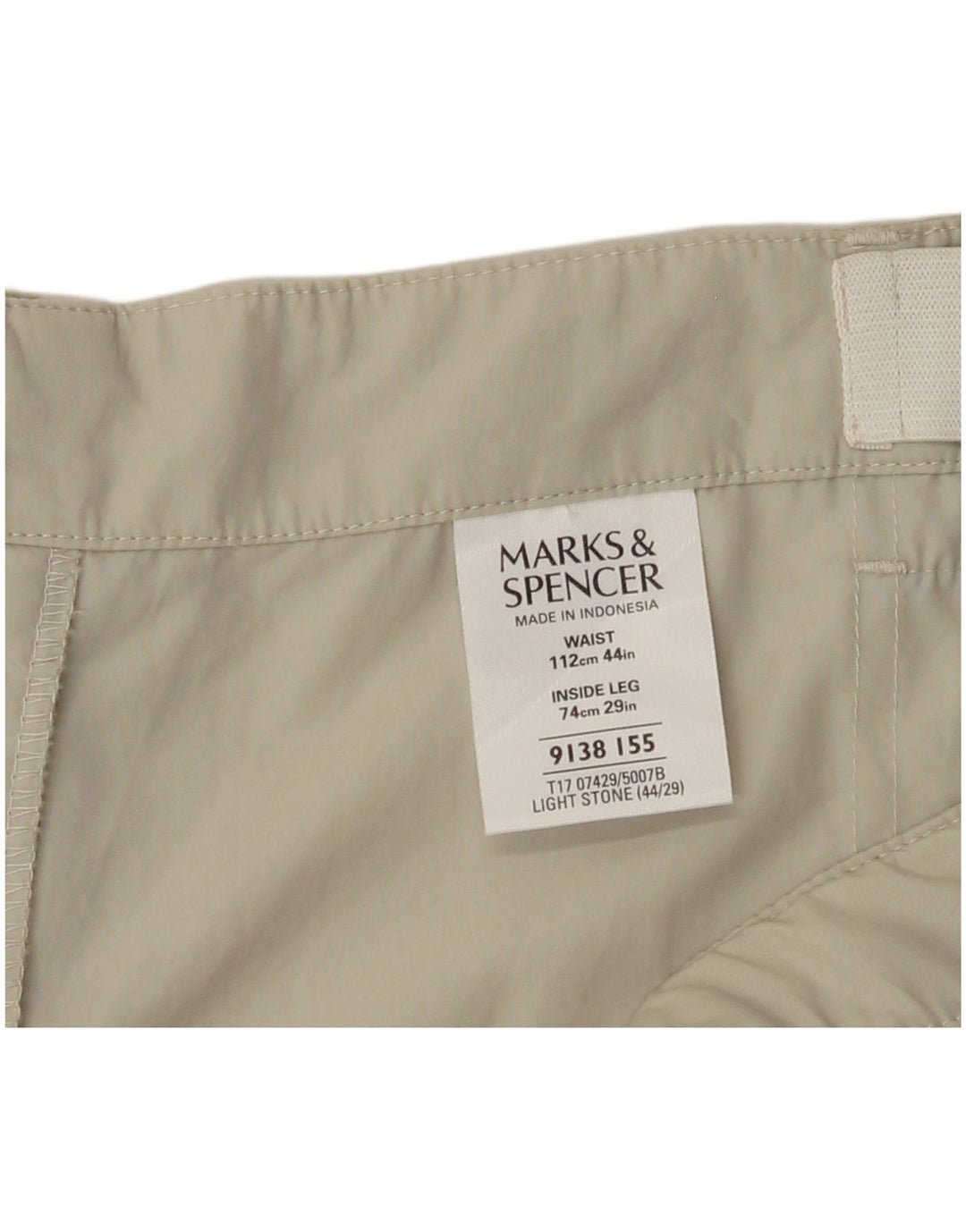 Marks & Spencer Herre Straight Cargo Bukser W44 L29 Beige Polyamid