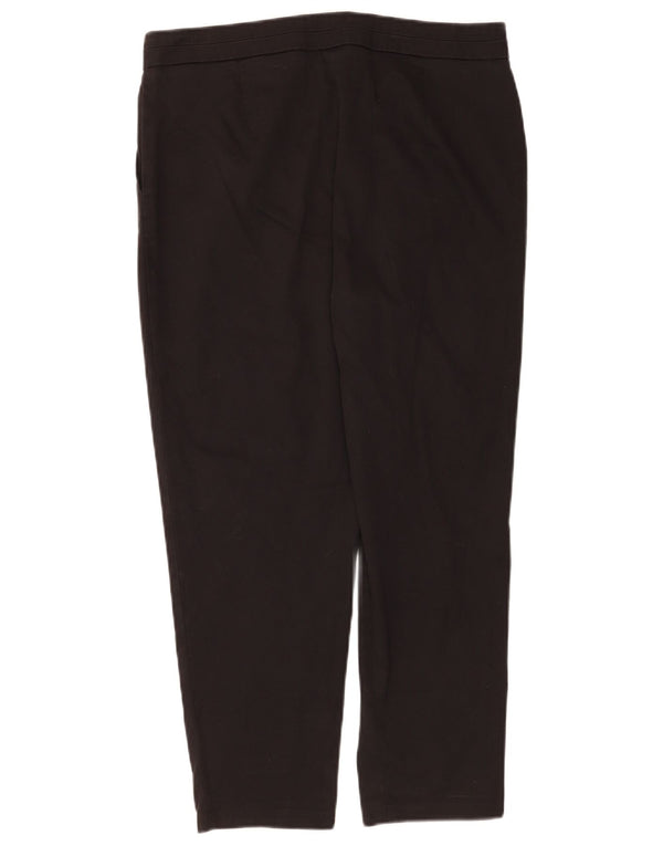 Marks & Spencer Womens Regular Cropped Trousers UK 14 Large W34 L25 Black