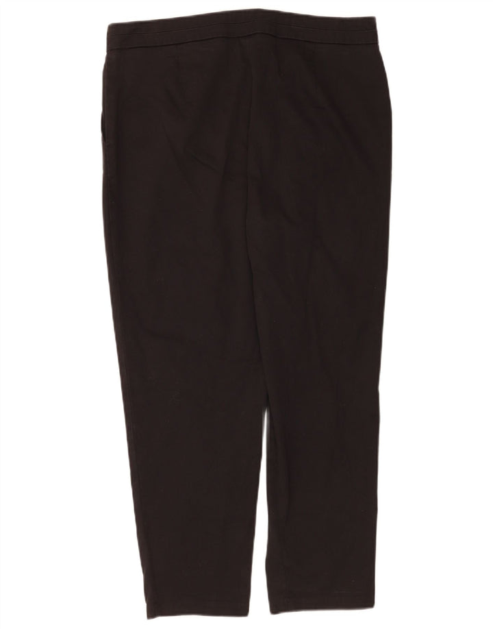 Marks & Spencer Womens Regular Cropped Trousers UK 14 Large W34 L25 Black