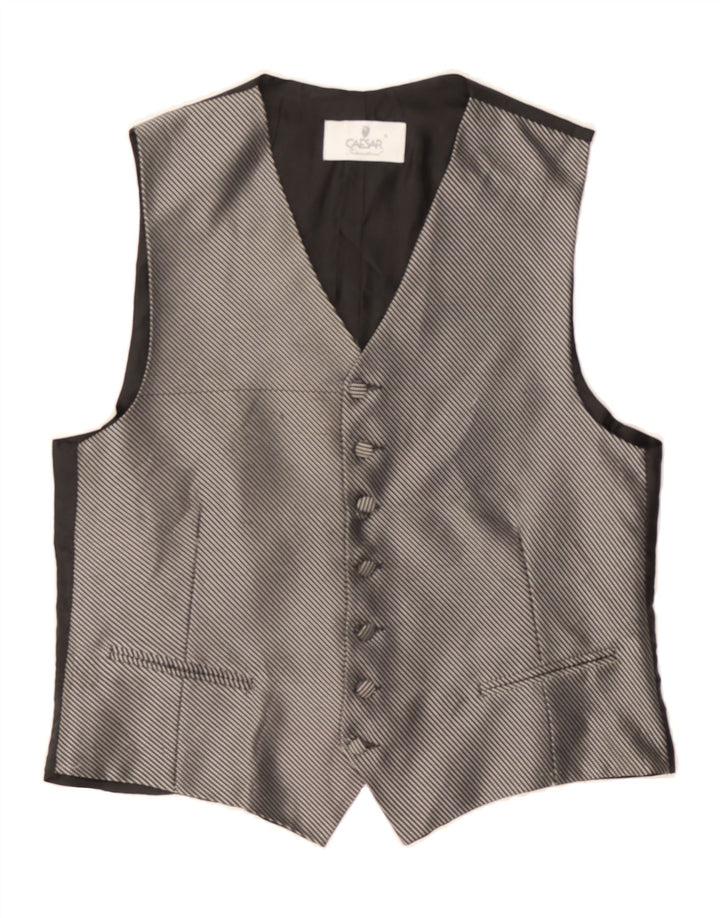 VINTAGE Mens Waistcoat Medium Silver Pinstripe Vintage Vintage and Second-Hand Vintage from Messina Hembry 