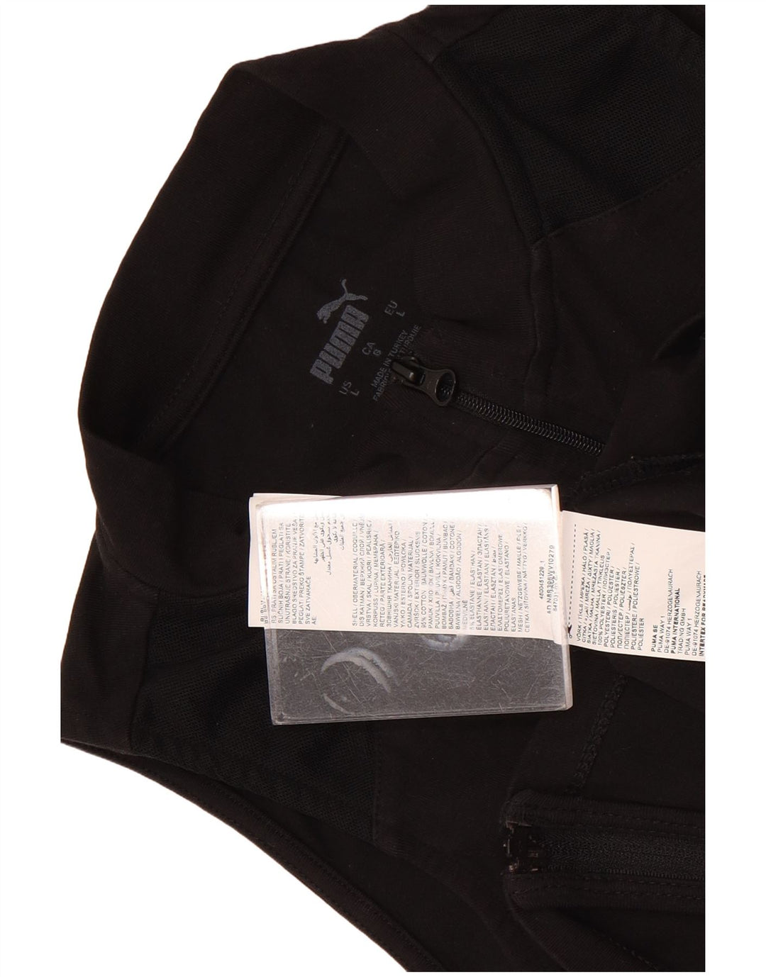 Puma Dame Ærmeløs Crop Top UK 14 Stor Sort Bomuld