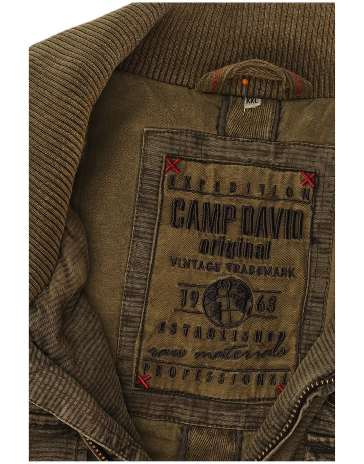 CAMP DAVID Herre Bomber Jacket UK 44 2XL Khaki Check