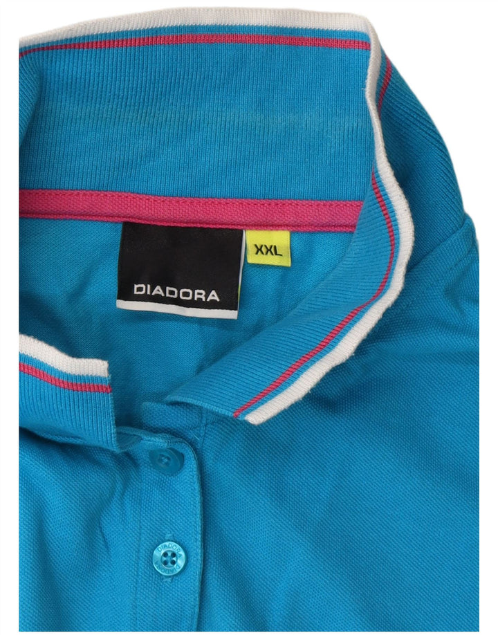 DIADORA Dame Polo Shirt UK 20 2XL Blå