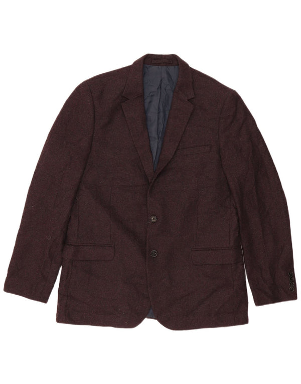 Marks & Spencer Herre 2-knaps blazerjakke UK 44 2XL Burgundy Wool