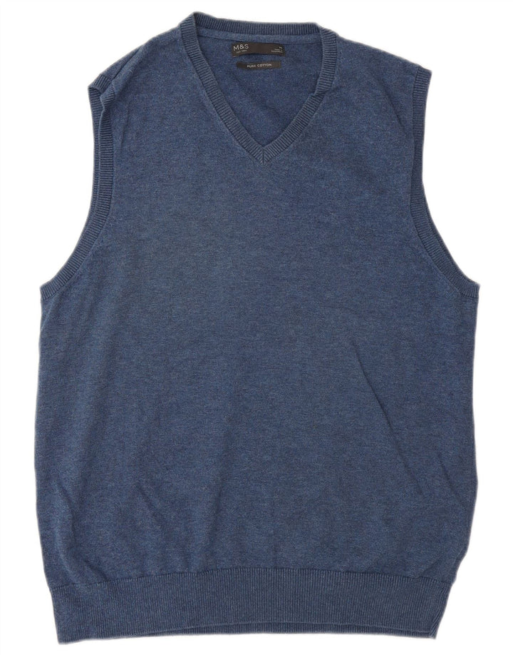 Marks & Spencer Herrevest Tank Top Medium Navyblå Bomuld