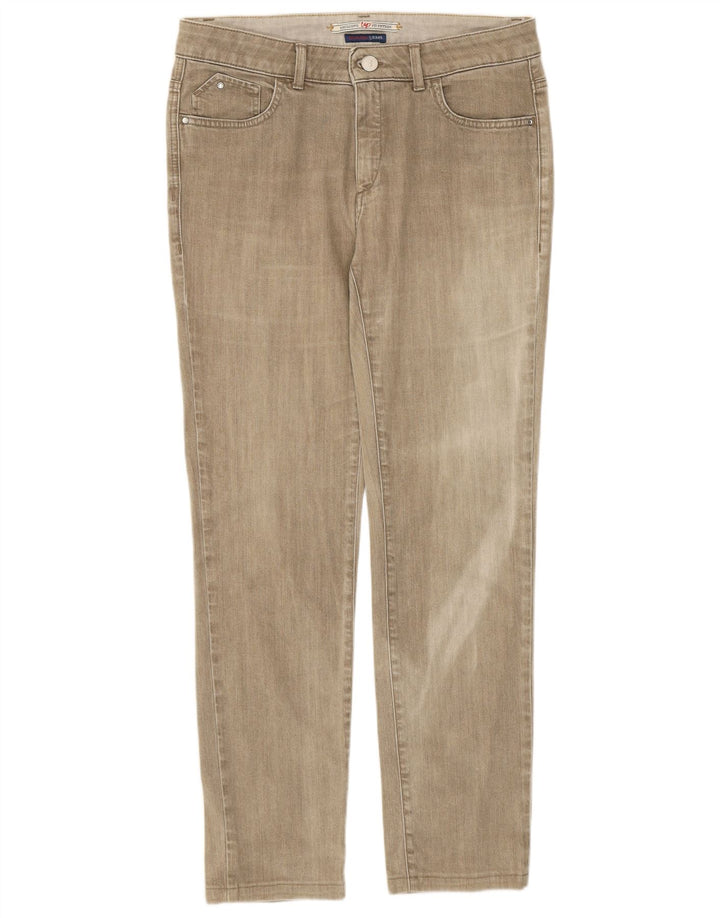 Trussardi Dame Slim Jeans W30 L29 Beige Bomuld