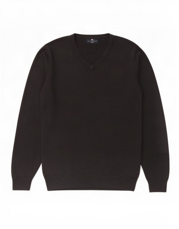 Marks & Spencer Mens V-Neck Jumper Sweater Medium Grey Acrylic