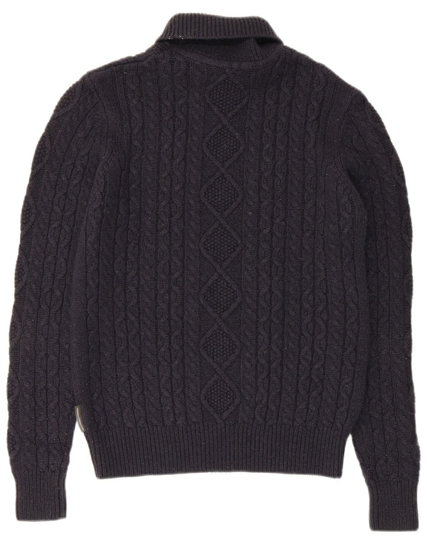 French Connection Dame Roll Neck Jumper Sweater UK 10 Small Navy Blue