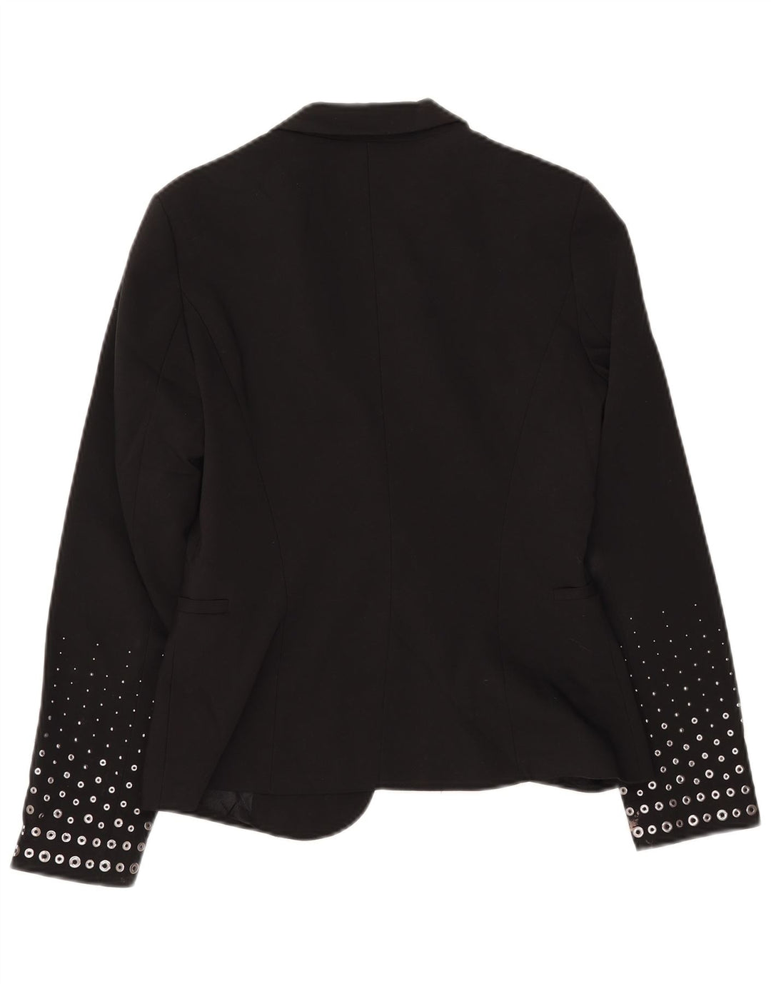 ZARA Dame 1-knaps blazerjakke UK 12 Medium Sort Polyester