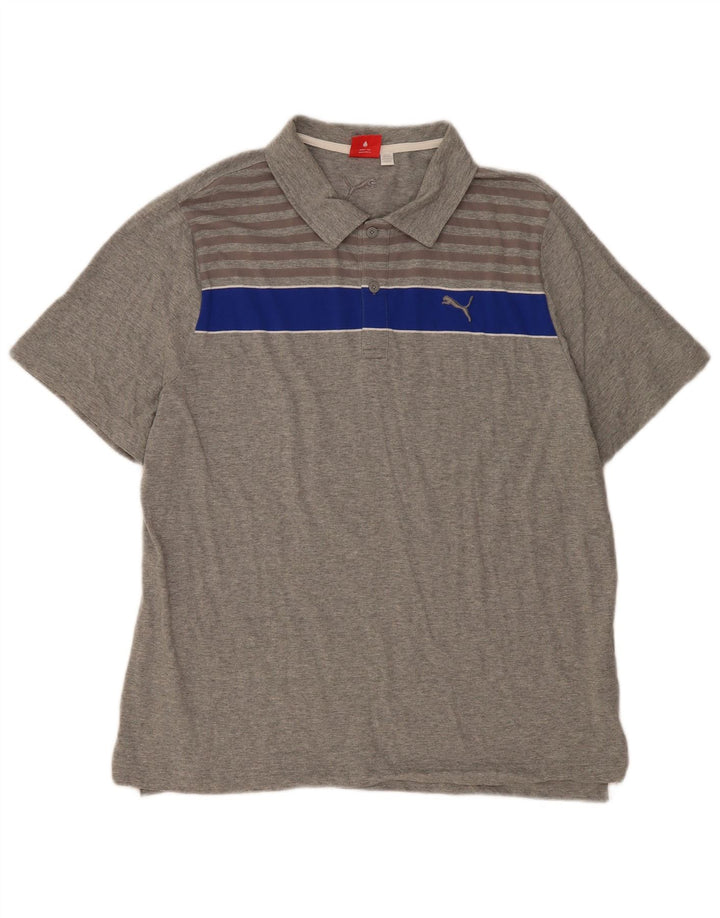 PUMA Poloshirt til mænd XL Grå Colourblock