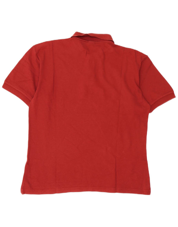 Fila Mens Polo Shirt IT 52 Large Burgundy Cotton