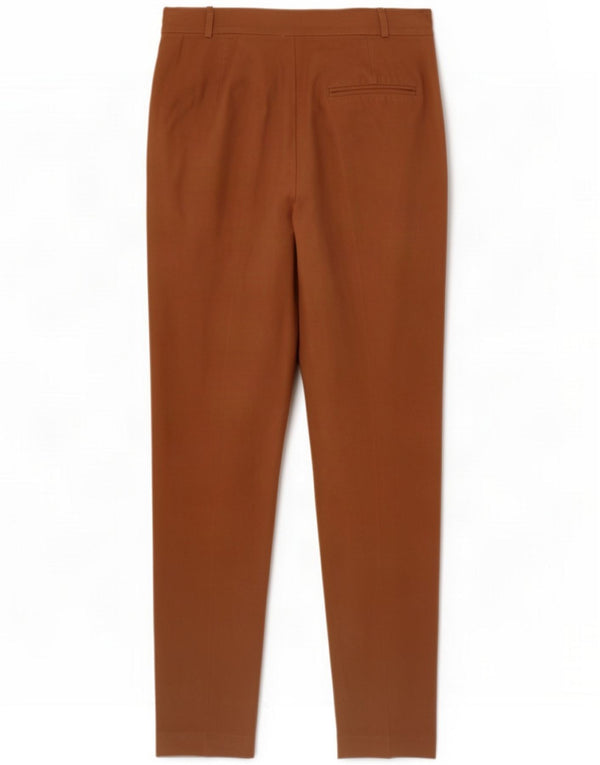 Sportmax højtaljede plisserede chinosbukser til kvinder UK 18 XL W32 L31 Brun