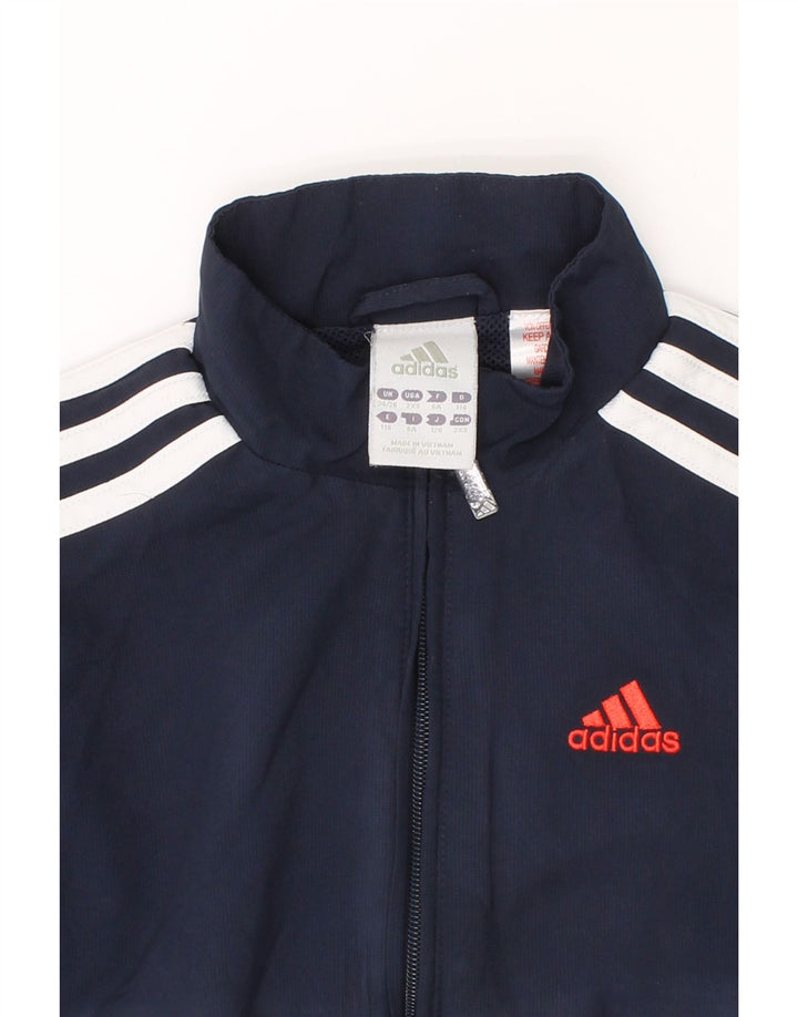 ADIDAS Boys Tracksuit Top Jacket 5-6 Years Navy Blue Polyester Vintage Adidas and Second-Hand Adidas from Messina Hembry 
