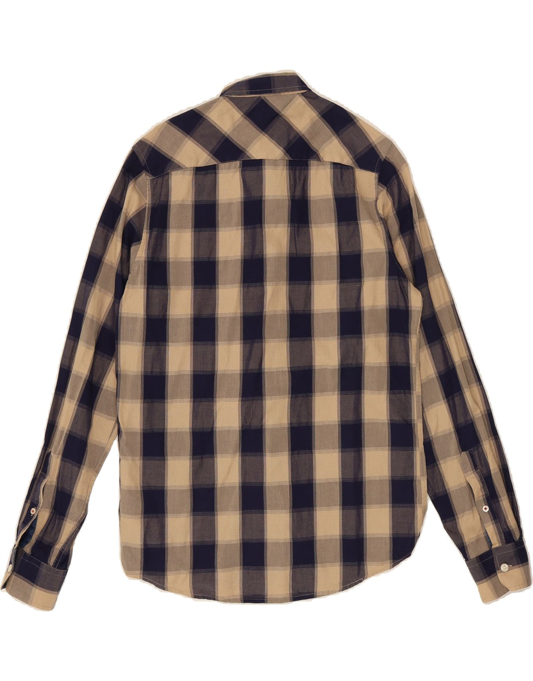 RIFLE Mens Shirt Small Beige Check Cotton Vintage Rifle and Second-Hand Rifle from Messina Hembry 