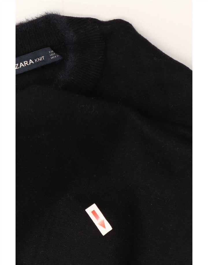 Zara Kortærmet Crop Top UK 10 Small Black